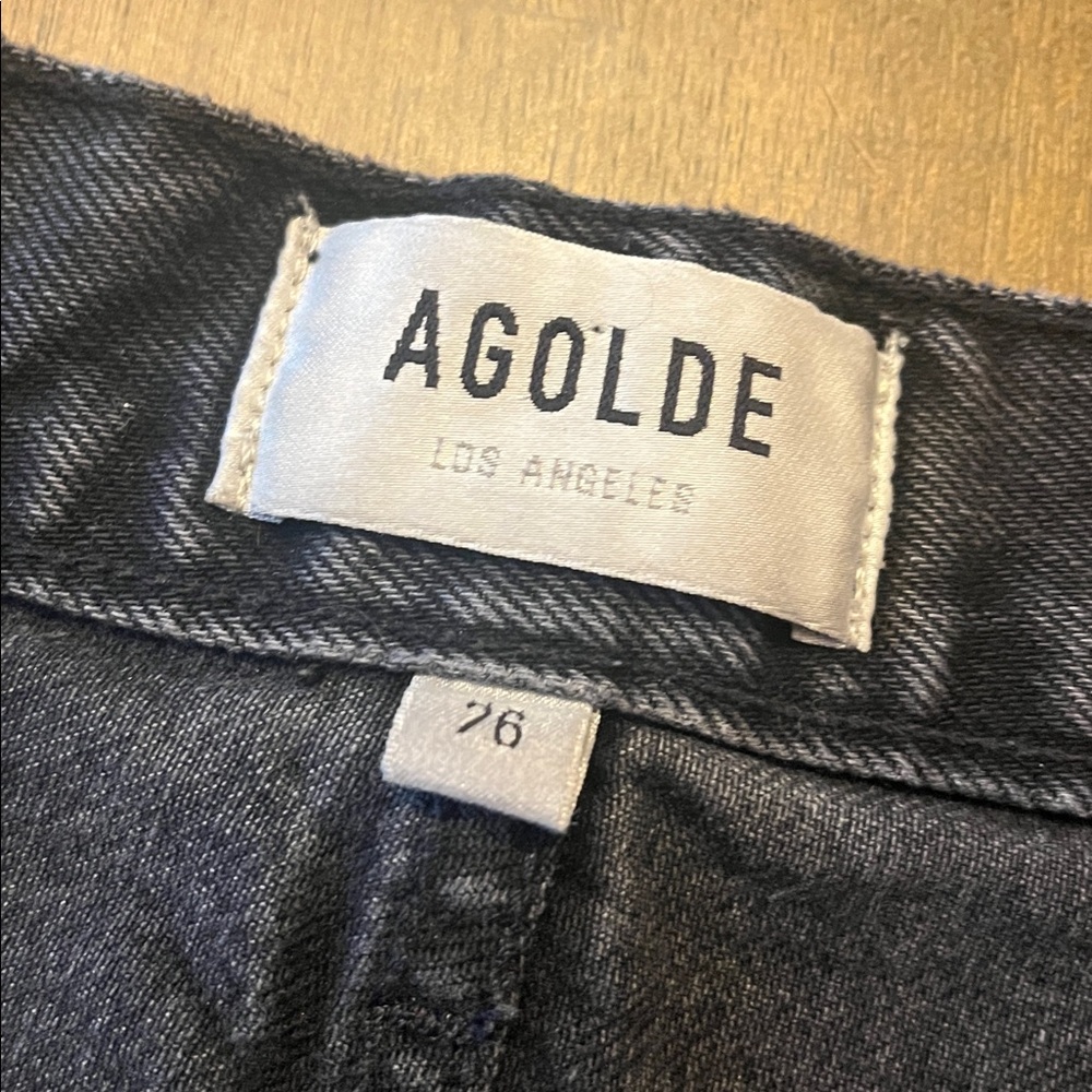Agolde Women's Straight Leg 90s Jeans in Black 26 button fly - Picture 6 of 11